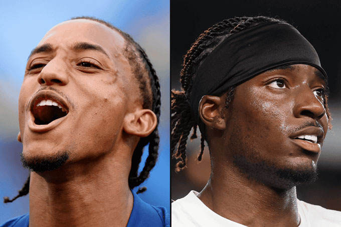 Joao Pedro (trái) được tính là cầu thủ nội, còn Noni Madueke thì không
