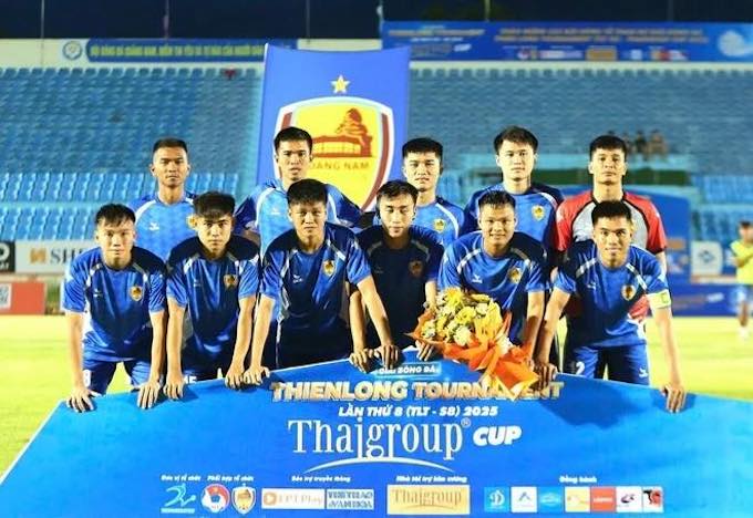 CLB Quảng Nam vừa tham dự giải giao hữu Thiên Long cách đây vài ngày. Ảnh: Đình Viên