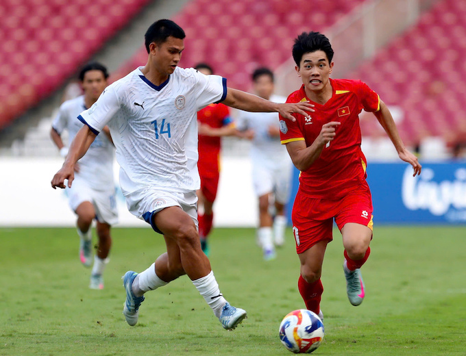 Đình Bắc đã có bàn cân bằng 1-1 cho U23 Việt Nam. Ảnh: Anh Khoa
