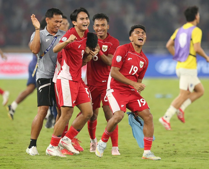 Niềm vui của U23 Indonesia sau chiến thắng trước U23 Thái Lan 