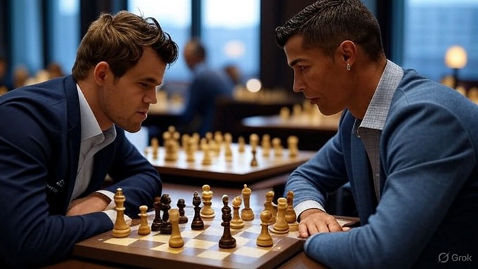 Magnus Carlsen thách đấu cờ vua với Ronaldo