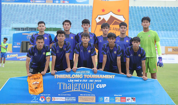 Trần Gia Huy trong màu áo của HAGL ở giải tứ hùng diễn ra tại Tam Kỳ 