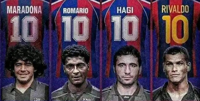 Áo số 10 của Barca từng thuộc về những tên tuổi lẫy lừng