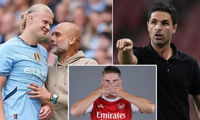 Pep thành công với phương án sử dụng số 9 Haaand và Arteta muốn học theo với Gyokeres