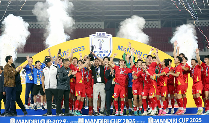 U23 Việt Nam lần thứ 3 lên ngôi vô địch Đông Nam Á - Ảnh: VFF 