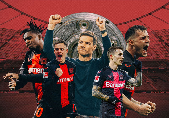 Leverkusen từng lập kỳ tích khi vô địch Bundesliga 2023/24