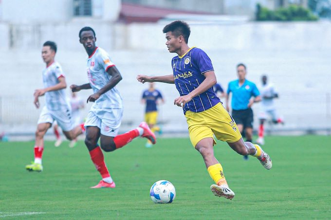 Trận đấu giao hữu Hà Nội - Hải Phòng - Ảnh: HNFC