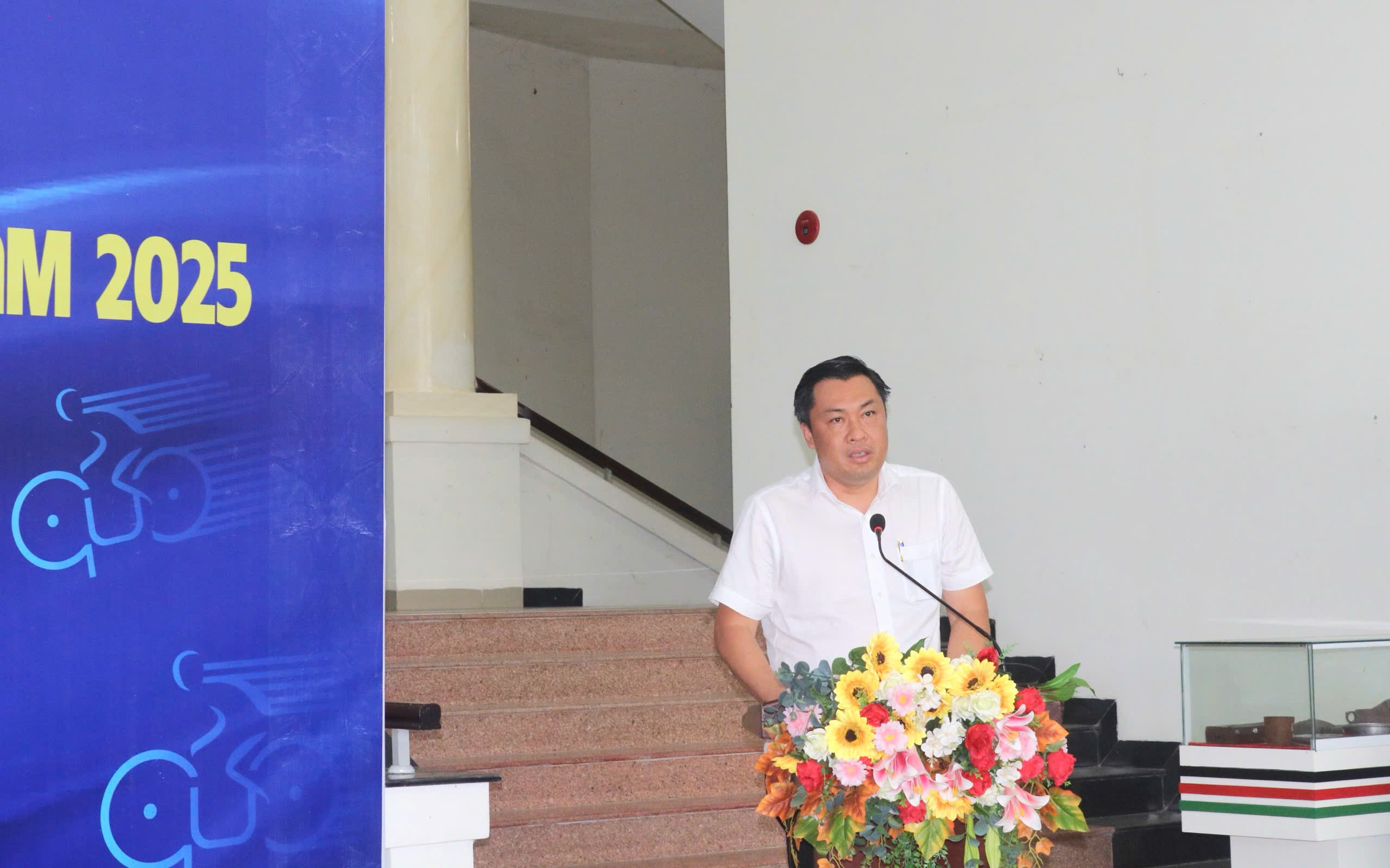 Ông Cao Văn Chóng – Phó Giám đốc Sở Văn hóa và Thể thao TP. Hồ Chí Minh, Trưởng Ban Tổ chức giải phát biểu ghi nhận và cảm ơn sự đóng góp của địa phương Dầu Tiếng cho mùa giải năm nay