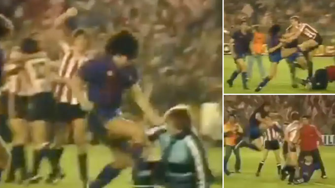 Maradona dẫn đầu cuộc hỗn chiến kinh hoàng trên sân Bernabeu