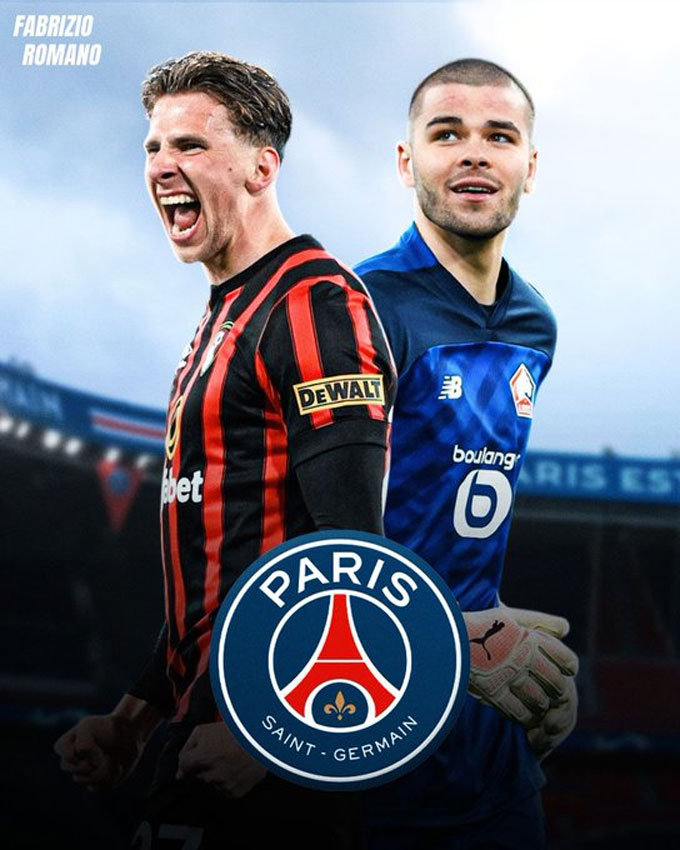 PSG đón Chevalier và sắp chốt xong Zabarnyi (trái)