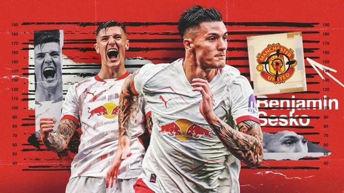MU đã đạt thỏa thuận chiêu mộ tiền đạo Benjamin Sesko từ Leipzig