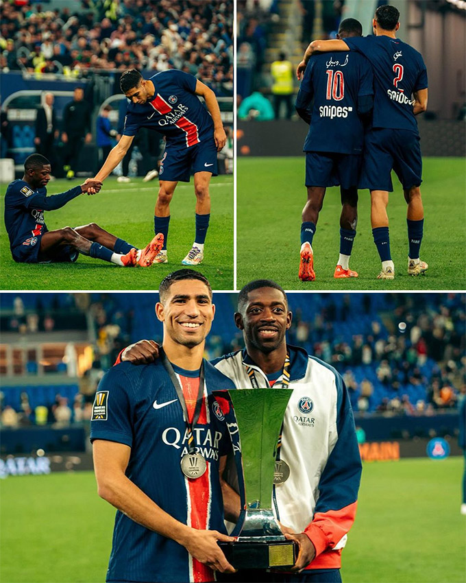 Dembele và Hakimi là những người bạn rất thân thiết tại PSG