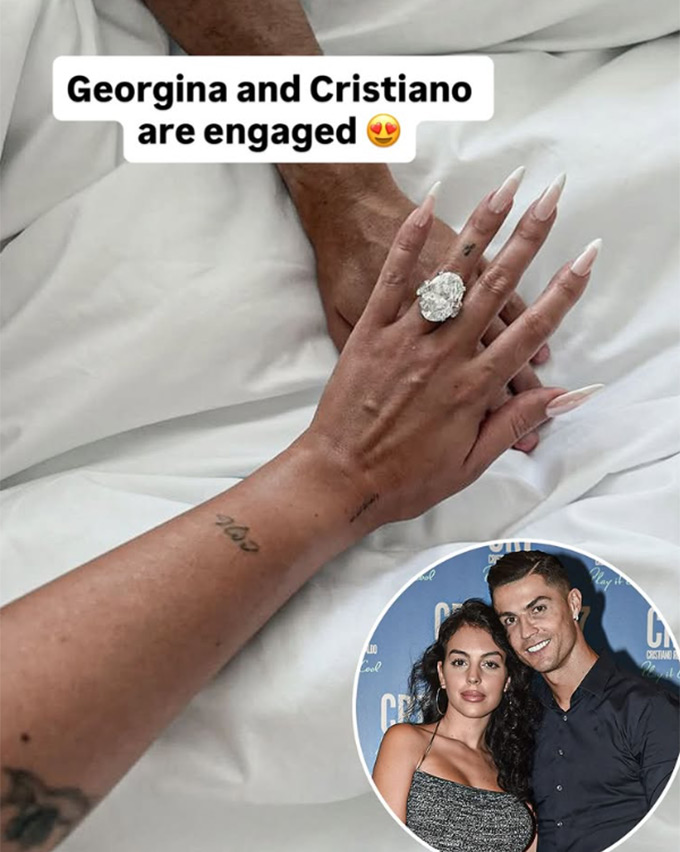 Georgina Rodriguez khoe nhẫn đính hôn