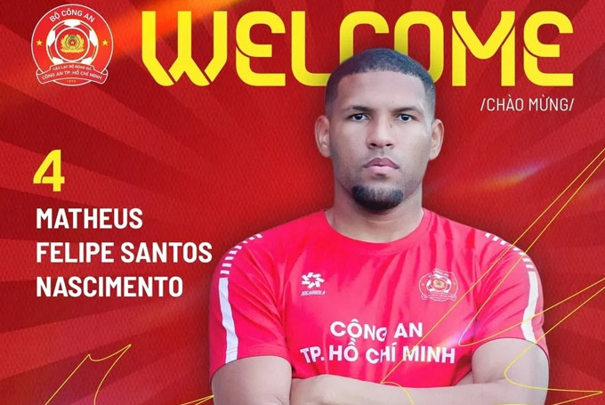 Trung vệ Matheus Felipe của CA TP.HCM