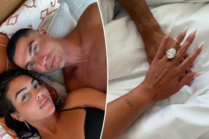 Ronaldo vừa chính thức cầu hôn Georgina bằng một chiếc nhẫn đắt đỏ