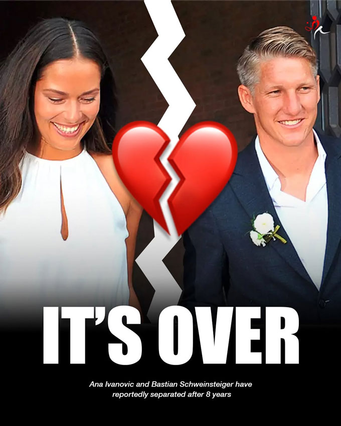 Ivanovic và Schweinsteiger mới ly hôn hồi tháng 4 vừa qua