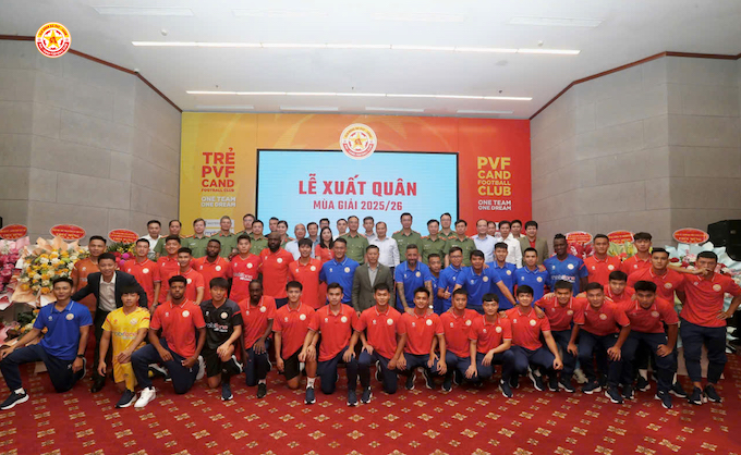 PVF-CAND xuất quân trước mùa giải 2025/26. Ảnh: PVF