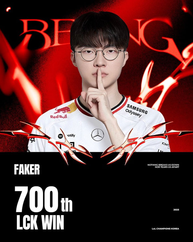 Bài đăng của T1 chúc mừng Faker