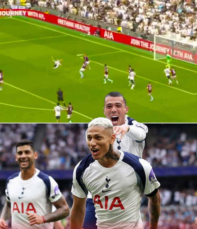 Richarlison lập cú đúp ở trận ra quân Premier League 2025/26 của Tottenham trong đó có 1 siêu phẩm móc bóng