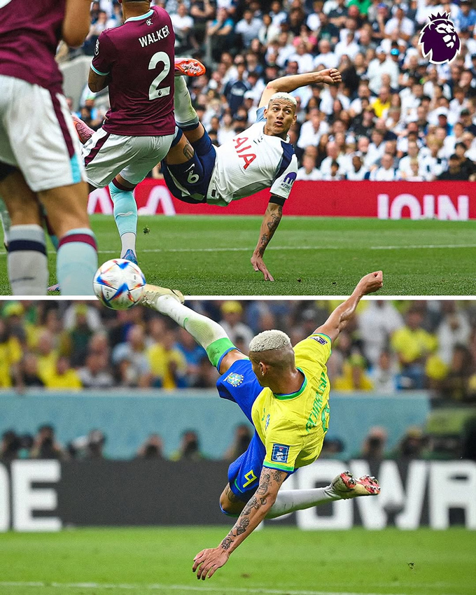Bàn thắng này gợi nhớ tới pha ghi bàn của Richarlison tại World Cup 2022