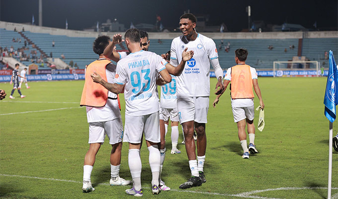 Nam Định có giá trị đội hình cao nhất trong lịch sử V.League, lọt tốp 10 AFC Champions League Two - Ảnh: Đức Cường 