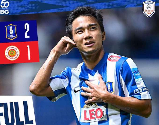 Niềm vui của Chanathip khi ấn định chiến thắng 2-1 cho BG Pathum