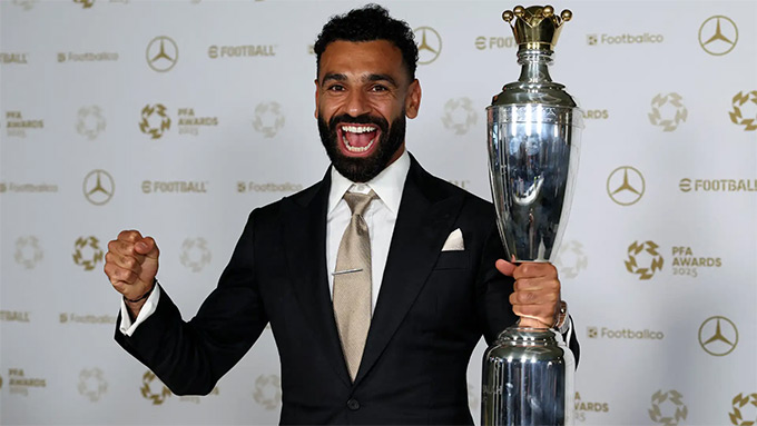 Salah vượt mặt những cầu thủ xuất sắc nhất để giành giải thưởng PFA