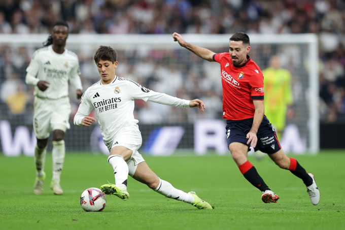 Guler đá chính và chơi rất hay ở trận mở màn La Liga 2025/26 gặp Osasuna