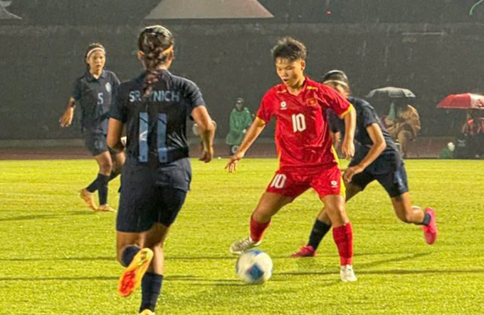 Minh Ánh (số 10) lập hat-trick - Ảnh: VFF 