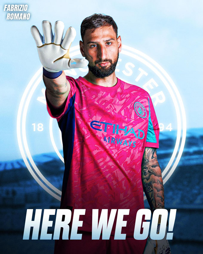 Donnarumma chính thức gia nhập Man City.