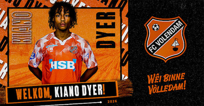 Kiano Dyer gia nhập Volendam tại giải VĐQG Hà Lan