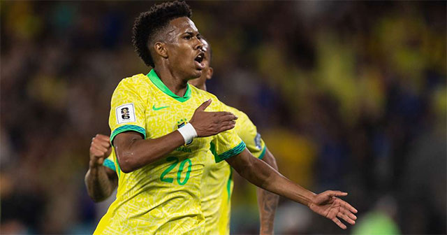 Estevao Willian vừa ghi được bàn thắng đầu tiên cho ĐT Brazil