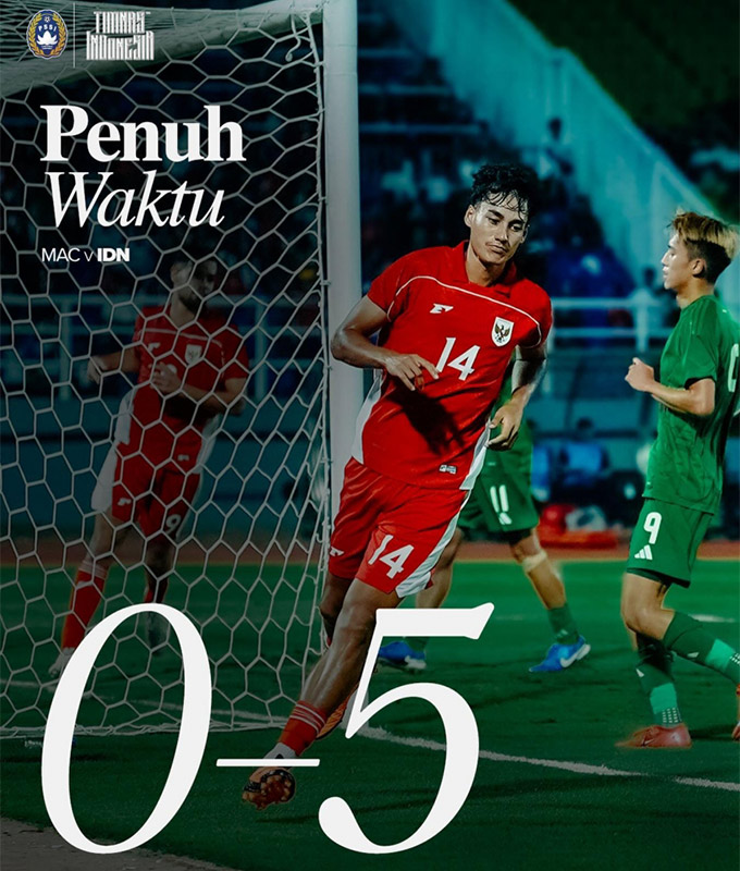 U23 Indonesia có chiến thắng đậm 5-0 trước U23 Macau 