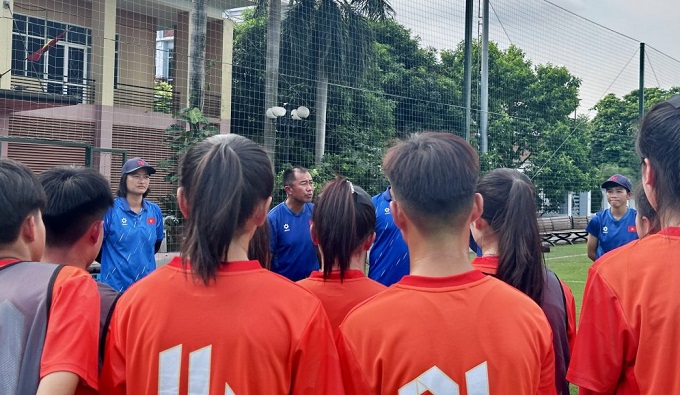 U17 nữ Việt Nam tập luyện trong thời gian qua 