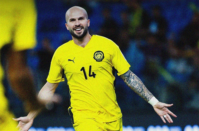 Tiền đạo nhập tịch Figueiredo tiếp tục tỏa sáng giúp Malaysia đánh bại Palestine với tỷ số 1-0 