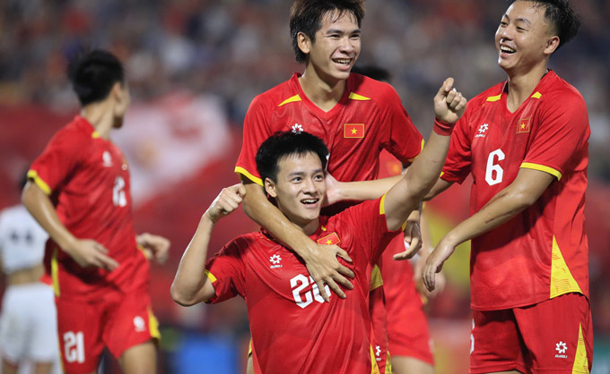Thanh Nhàn ghi bàn thắng duy nhất cho U23 Việt Nam - Ảnh: Đức Cường