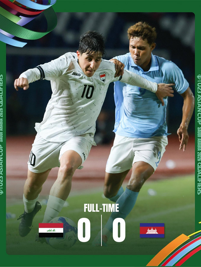 U23 Campuchia cầm chân Iraq nhưng vẫn bị loại 