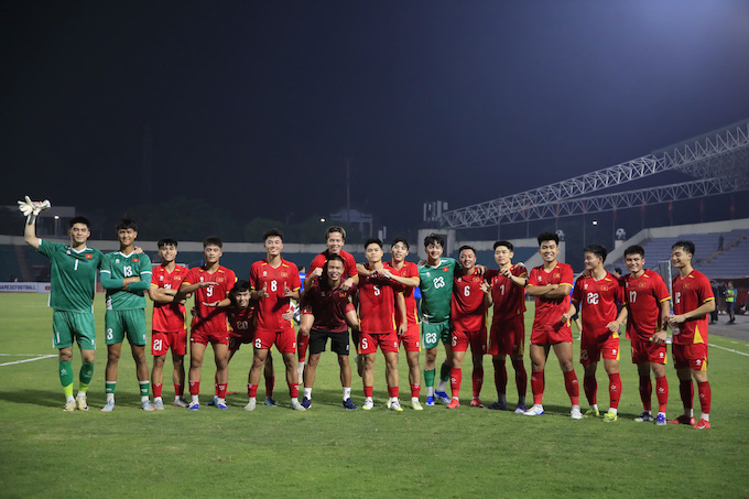 Trung Kiên và ĐT U23 Việt Nam đã giành vé góp mặt ở VCK U23 châu Á 2026. Ảnh: Đức Cường