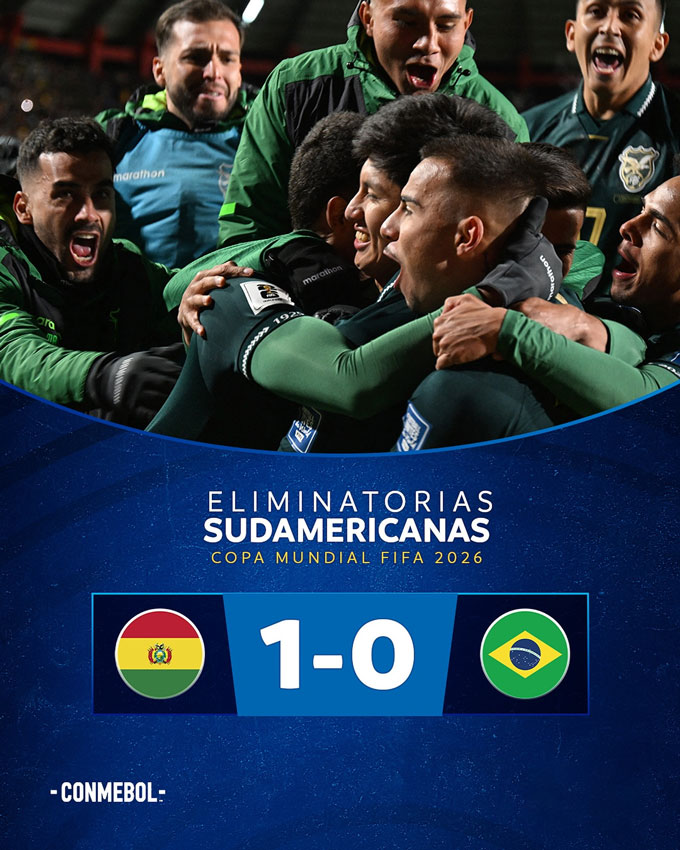 Bolivia lần đầu thắng Brazil sau 6 năm và cũng giành luôn suất đá play-off