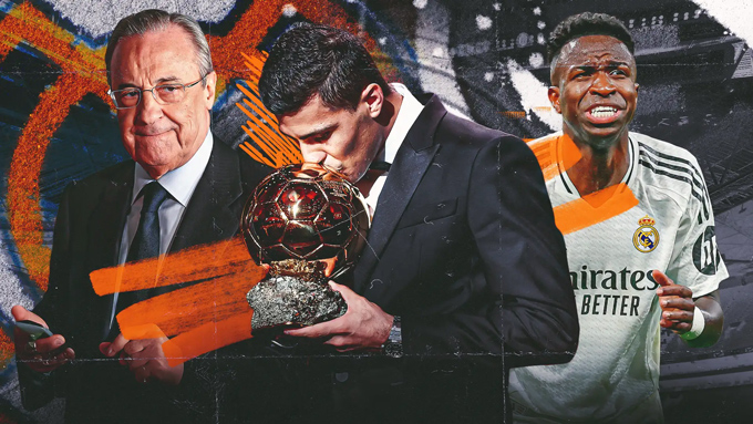 Real vẫn cay cú BTC Quả Bóng Vàng vì trao danh hiệu cho Rodri thay vì Vinicius năm 2024