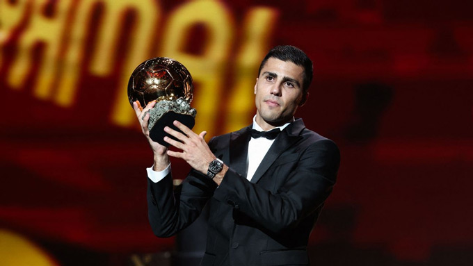 Thành tích tuyệt vời ở EURO 2024 giúp Rodri ẵm Quả Bóng Vàng 