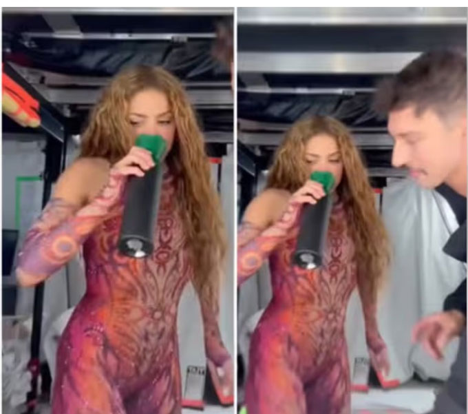 Shakira đang hít khí oxy 