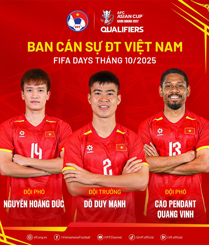 Cao Pendant Quang Vinh là cầu thủ Việt kiều đầu tiên tham gia ban cán sự của ĐT Việt Nam 