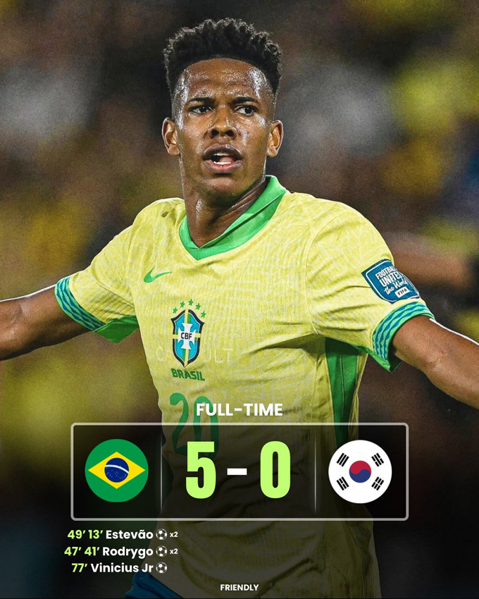 Brazil đại thắng Hàn Quốc