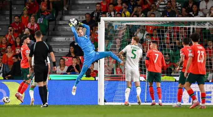 Kelleher đã có trận đấu xuất sắc trước Cristiano Ronaldo cùng các đồng đội, dù CH Ireland thua Bồ Đào Nha 0-1