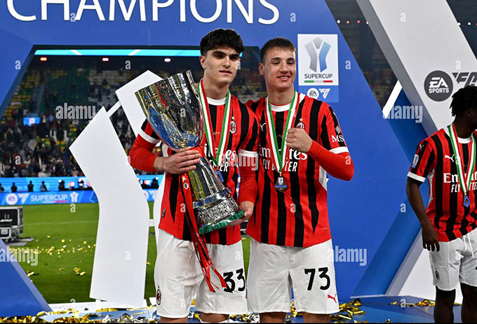 Davide Bartesaghi và Francesco Camarda là 2 tài năng trẻ sáng giá nhất của Milan hiện tại