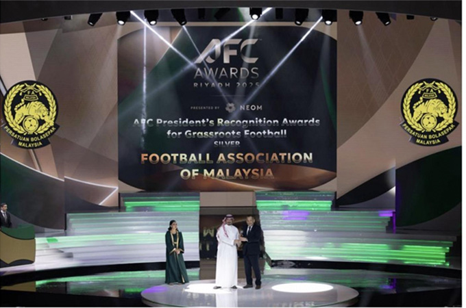 LĐBĐ Malaysia được AFC vinh danh ở hạng Bạc