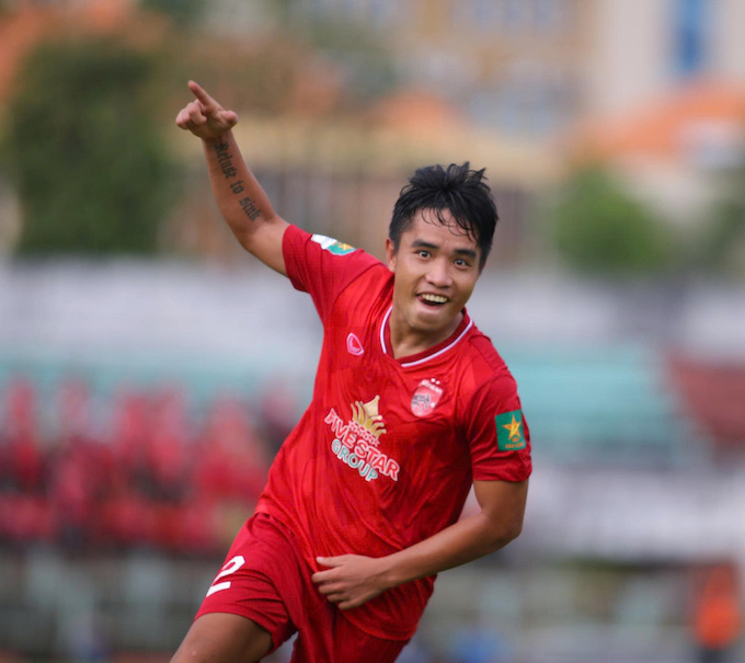 Anh Tài đã có bàn cân bằng 1-1 cho Long An, Ảnh: CTV