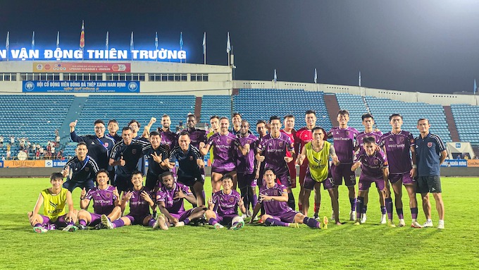 Sau trận thắng Nam Định tại Thiên Trường, Becamex TP.HCM đang muốn giành 3 điểm khi về sân nhà tiếp Hà Nội. Ảnh: Đức Cường