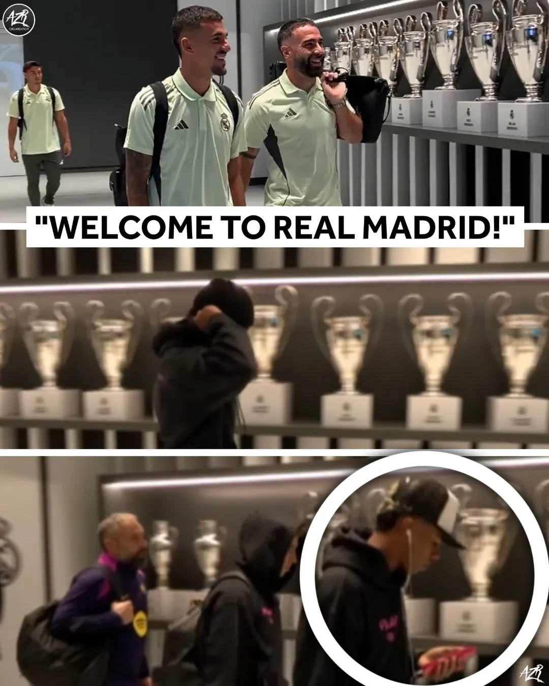 Trên đường cầu thủ hai đội rời sân, Real đã xếp 15 chiếc Cúp C1/Champions League